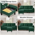 thumbnail image 4 of Jarenie Green L-Shaped Sleeper Sofa with Reversible Chaise & Storage Pockets – Perfect for Small Spaces, 4 of 7