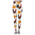 thumbnail image 5 of Thanksgiving Turkey Pumpkin Wheat Print High Waisted Tight Fitting Sports Leggings For Women, 5 of 5