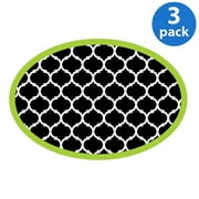 (3 Pack) Ashley, ASH10046, Moroccan Oval Magnetic Whtbrd Eraser, 1 Each, Black,White