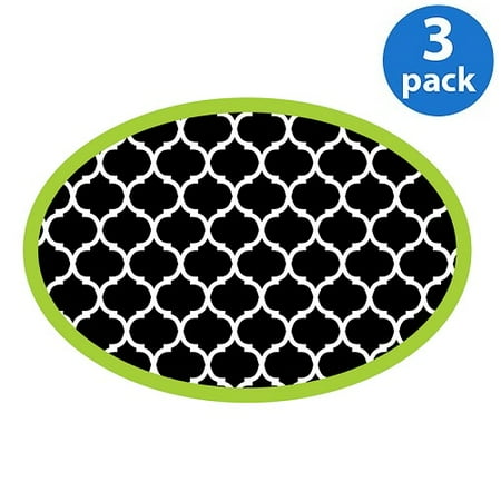 (3 Pack) Ashley, ASH10046, Moroccan Oval Magnetic Whtbrd Eraser, 1 Each, Black,White