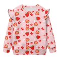 thumbnail image 5 of DISNIMO Strawberry Floral Printed Girl Sweatshirt Crewneck Pullover Tops Lightweight T-Shirts Comfy Sweater Tops for Fall Winter 3-4 Years, 5 of 7