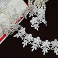 thumbnail image 2 of Kiddo 1.75" White or Ivory Floral Daisy Flower Guipure Venice Lace Trim by Yard, 2 of 3