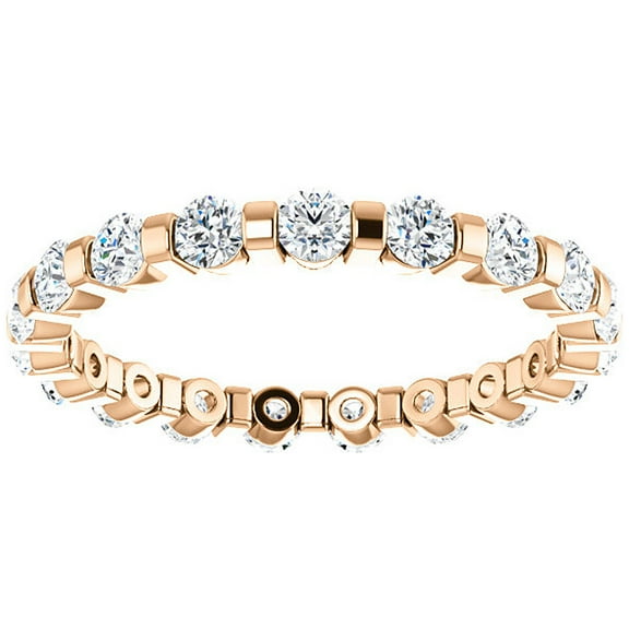 Pompeii 1 Ct Diamond Bar Set Eternity Wedding Ring in 14k White Gold (G/H,I1-I2)