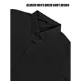 thumbnail image 6 of Deago Men's Dress Shirts Solid Long Sleeve Stretch Wrinkle-Free Wedding Formal Shirt Business Casual Button Down Shirts (Black, S), 6 of 8