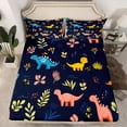 thumbnail image 2 of Castle Fairy Cute Dino Full Size Sheets,Jungle Wildlife Dinosaur Bed Sheets, 2 of 7
