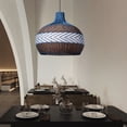 thumbnail image 2 of Arturesthome Rattan Pendant Lights for Kitchen Island,Rattan Chandelier,Handmade Blue and White Woven Ceiling Hanging Light Lamp Shade, 2 of 16