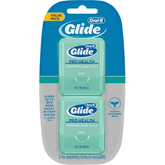Glide Comfort Plus Floss, Mint, Twin Pack 87.40 Yards (Pack of 2)
