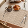 thumbnail image 3 of Beige Tan Placemats Set of 4 Farmhouse Striped Modern Artwork Place Mats Indoor Wipeable Table Mats Washable Cloth Dining Table Placemats for Kitchen Holiday Party Home Decor 13x19 Inch, 3 of 9