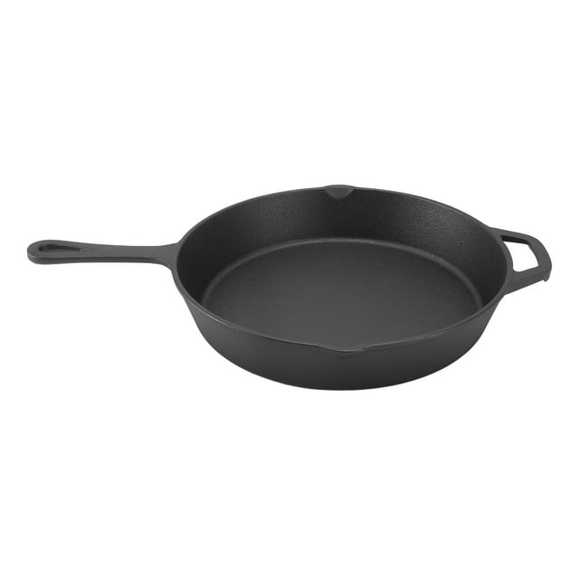 Poêle à Frire en Fonte, Répartition Uniforme de la Chaleur, pour Cuisson et Grillades en Camping Intérieur Extérieur Sans Revêtement