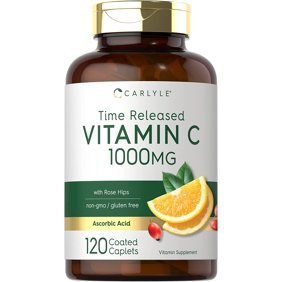 Vitamin C 1000mg with Rose Hips | 120 Vegetarian Caplets | by Carlyle