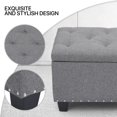 thumbnail image 4 of MoNiBloom 42" Microfiber Rectangle Storage Ottoman, Upholstered Tufted Footrest Stool Footstool with Nailhead Trims for Living Room Bedroom Home Office, Grey, 4 of 9