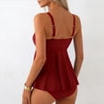 thumbnail image 4 of Diufon Womens Tankini Flared A Line Tops with Decor Trim & Briefs Summer Beach Casual Two Piece Bathing Suit, 4 of 7