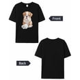 thumbnail image 6 of T Shirts for Women Short Sleeve Cotton Crewneck T-Shirt, Cute Bulldog Dog with Yarn Ball Tee Tops Casual Basic T-Shirts, XS-5XL Black 5XL, 6 of 7
