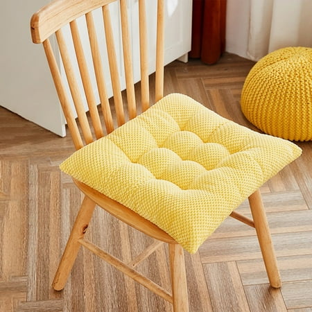 

Juliy Chair Seat Pad Non-deformable Soft-touching Breathable Hip Protective Pineapple Fleece Thick Solid Color Sanding Chair Cushion Household Supplies