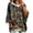 Coffee, variant on Womens Oversized Camo Hoodie Y2K Hoodies Casual 3/4 Sleeve Maple Leaf Printed Drawstring Hooded Sweatshirts