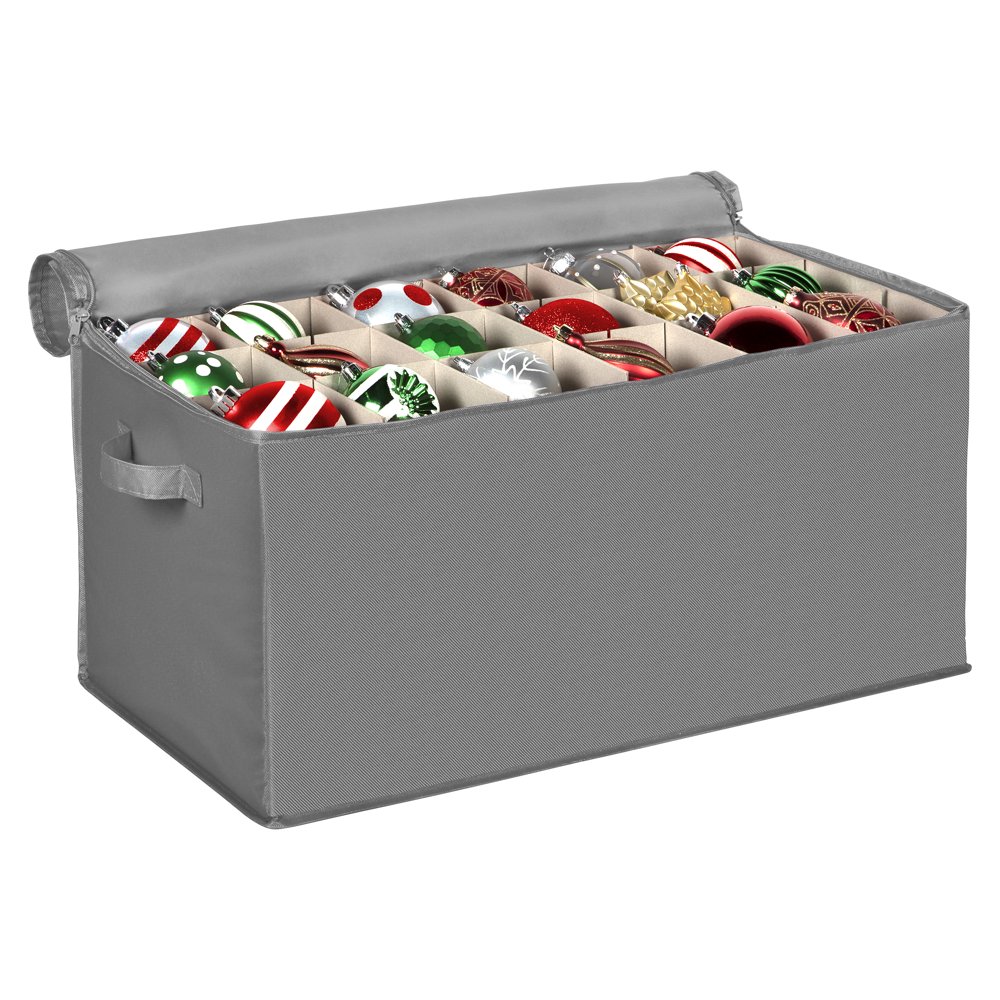 Xmas Ornament Storage Container with Dividers Fits Up to 54 4