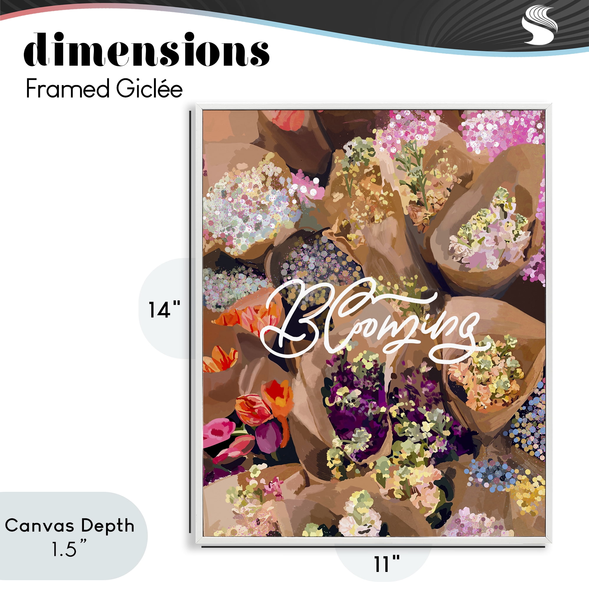 Stupell Industries Blooming Spring Bouquets White Framed Giclee Art, design by Amelia Noyes