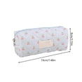 thumbnail image 3 of Small Quilted Makeup Bag, Zipper Cosmetic Pouch | Purse Storage Holds Makeup Beauty Essentials,Travel Items Blue, 3 of 6