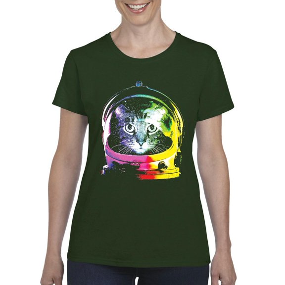 Normal is Boring - Women's T-Shirt Short Sleeve, up to Women Size 3XL - Space Cat