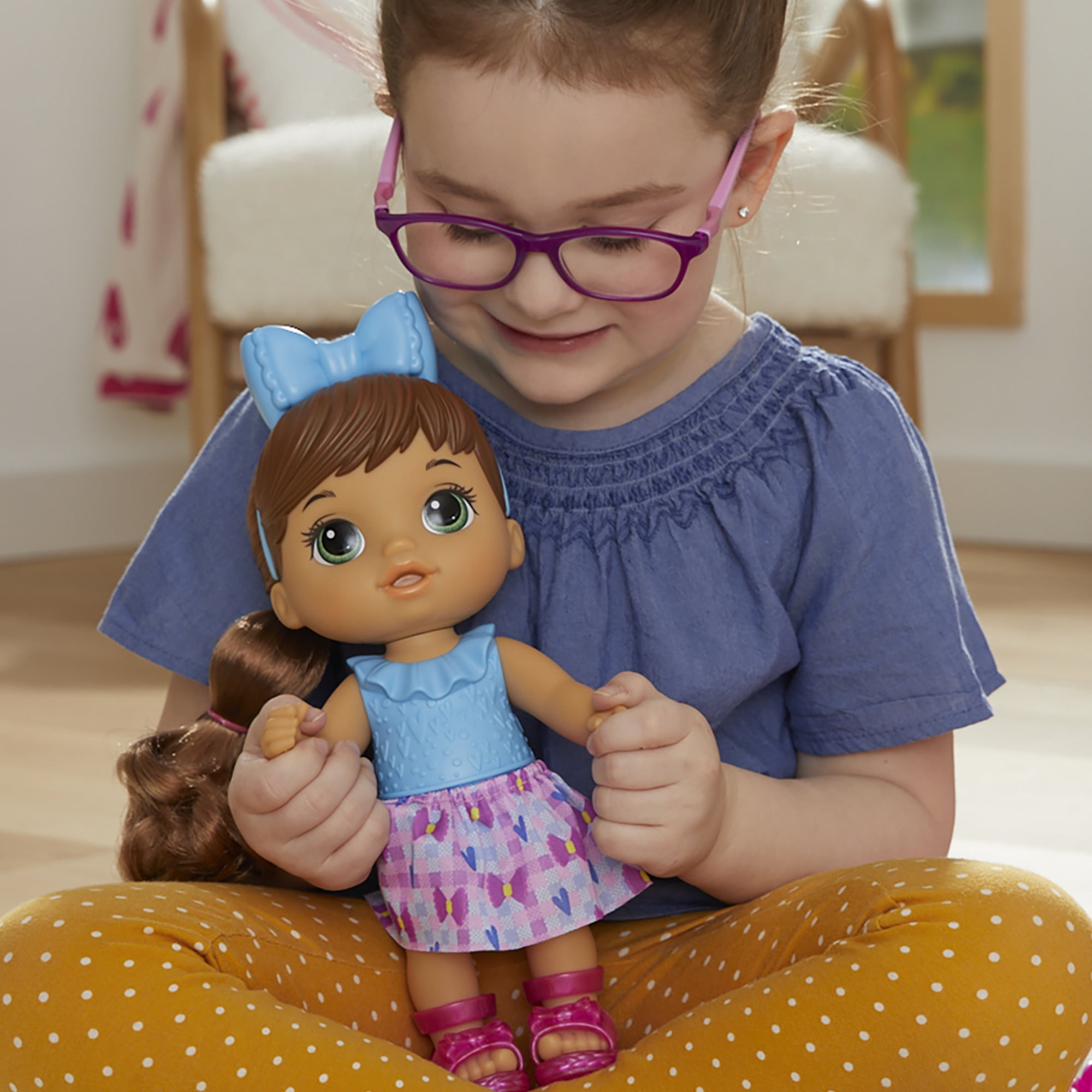 Baby Alive: Sudsy Styling 14-Inch Doll Brown Hair, Green Eyes Kids Toy for Boys and Girls