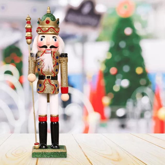 Decoración de Navidad de cascanueces, adornos para decoración de juguetes, Oro perfke Soldado Cascanueces