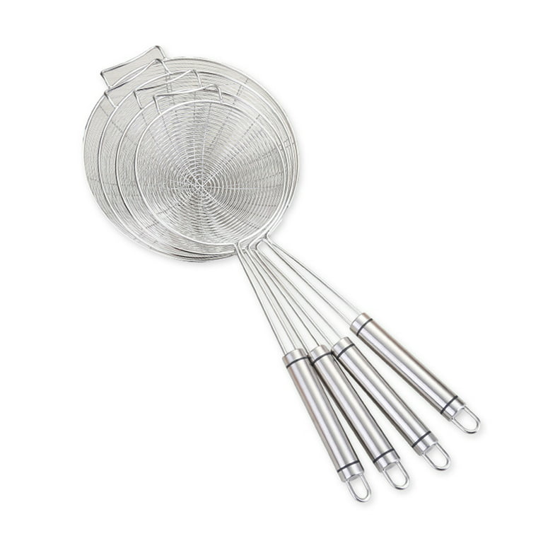 openuye 3pcs spider strainer skimmer spoon set, stainless steel mesh  strainer kitchen skimmer ladle, wire pasta