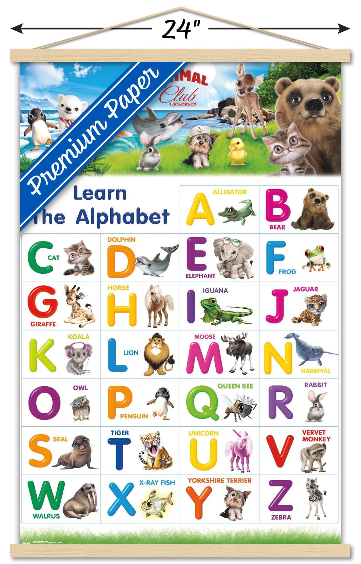Animal Club - Letters ABC Wall Poster, 