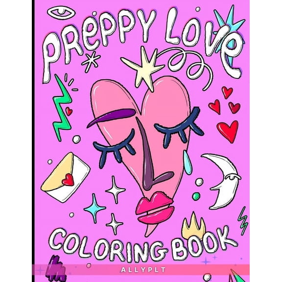 Preppy Love Bold & Easy Coloring Book: Chic Modern Aesthetic, Simple Coloring Pages For Adults And Kids, (Paperback)
