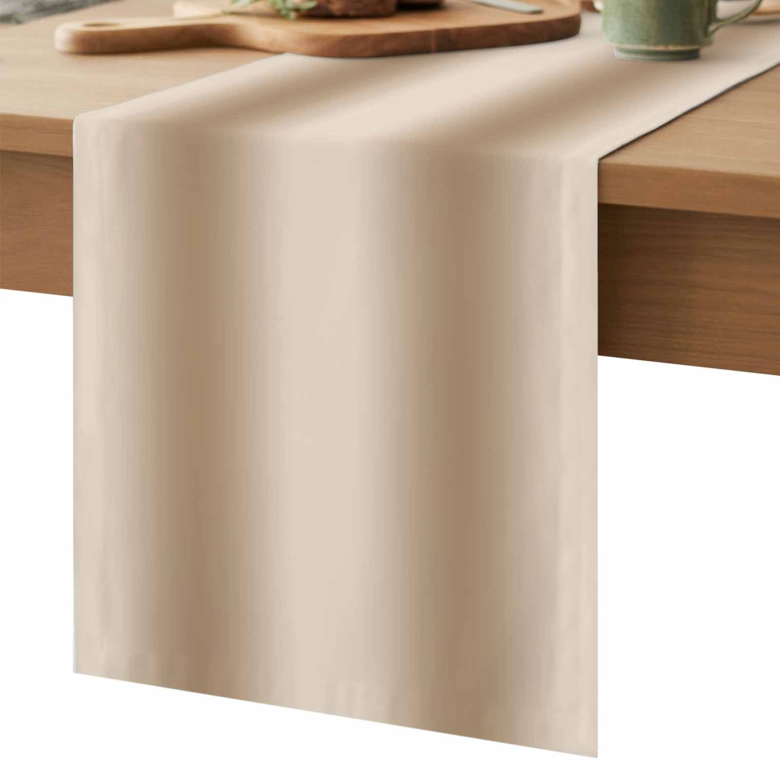 Khaki Ombre Table Runner 70 Inches Long,Modern Abstract Art Farmhouse Gradient Cotton Linen Table Runners Dresser Scarves,Decorative Tabletop Scarf Furniture Cover for Home Dinner Party 13"x70"
