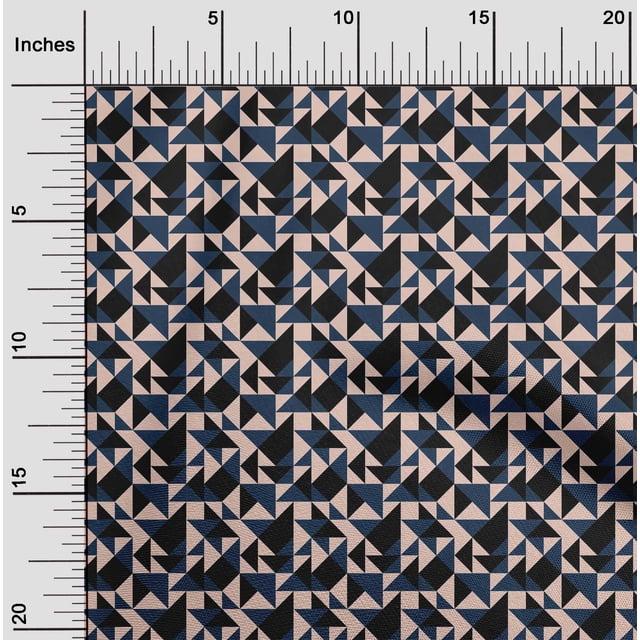 oneOone Cotton Cambric Fabric Triangle Geometric Printed Craft Fabric BTY 56 Inch Wide