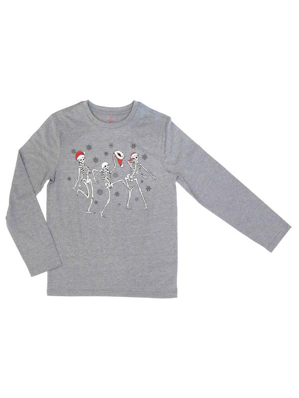 Holiday Time Boys Long Sleeve Christmas T-Shirt, Sizes 4-18