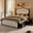 Black, variant on ANPOO Queen Upholstered Bed Frame with 51.2" Tall Tufted Headboard, Roman Column Design, Sturdy Platform Bed with 2 Drawers & LED Light & Wooden Slats Support, No Box Spring Needed, 1000 lbs Capacity