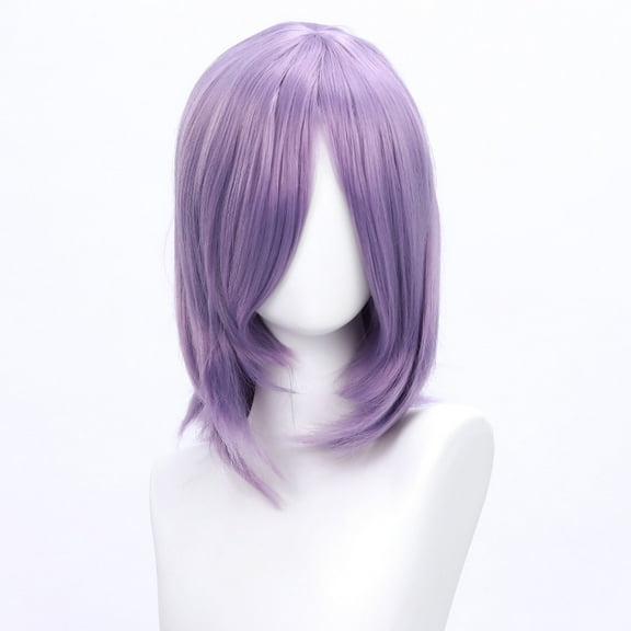 XmhyTop 14 Inch (40cm) Medium-Length Straight Cosplay Bob Wig -For Female, Light Purple