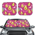 thumbnail image 2 of Kll Pink Green Avocado Windshield Sun Shade 2-Piece Foldable Car Front Window Sunshade For Most Sedans Suv Truck- Small, 2 of 7