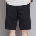thumbnail image 6 of HOOMEUMY Men's Summer Shorts Solid Color Straight Fit Lightweight Breathable Quick Dry Beach Shorts with Pockets Black 36, 6 of 9