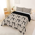 thumbnail image 2 of Erosebridal Black Coquette Bowknot Kids Queen Comforter Set,Cute Loves Pattern Bedding Comforter Set For Girls,Reversible black,3pcs, 2 of 7
