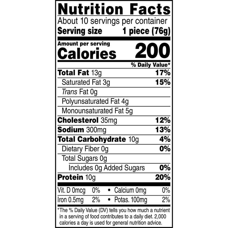Frozen Chicken Patty Nutrition Facts