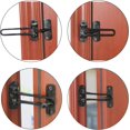 thumbnail image 5 of 2 uds (negro) cerradura de refuerzo de puerta cerradura de barra oscilante para seguridad del hogar cerraduras de puerta delantera para niños espesar aleación de aluminio sólido, 5 of 5