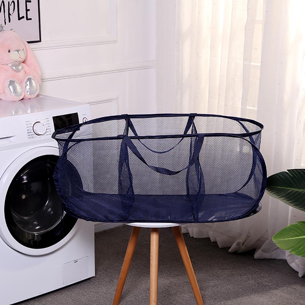 JOLYMAKER Deluxe Mesh Pop Up 3 Compartment Laundry Sorter Hamper Basket