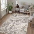 thumbnail image 5 of MICGEEK 3x5 Washable Area Rugs for Living Room, Modern Abstract Printed Rug, Vacuum-Friendly, Non Slip Indoor Rug for Bedroom Dining Room Home Decor Carpet, Gray/Brown, 5 of 7