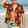 thumbnail image 7 of Susaid Red Plaid Sunflower Print Hawaiian Shirts for Men Women,Hawaiian Summer Short-Sleeve Casual Relaxed-Fit Button-Down,Medium, 7 of 7