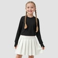thumbnail image 2 of Yindaity T Shirts for Girls Soft Long Sleeve Crew Neck Top | Sizes 2-16 | Essential Basics(Black,3-4 Years), 2 of 7