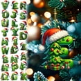 thumbnail image 6 of Coollooc Alphabet Letters Christmas Ornament, Christmas Letters Ornaments A to Z Ornament, Green 2D Acrylic Letters Wearing a Christmas Hat Hanging Xmas Alphabet Letters for Christmas Tree(E), 6 of 6