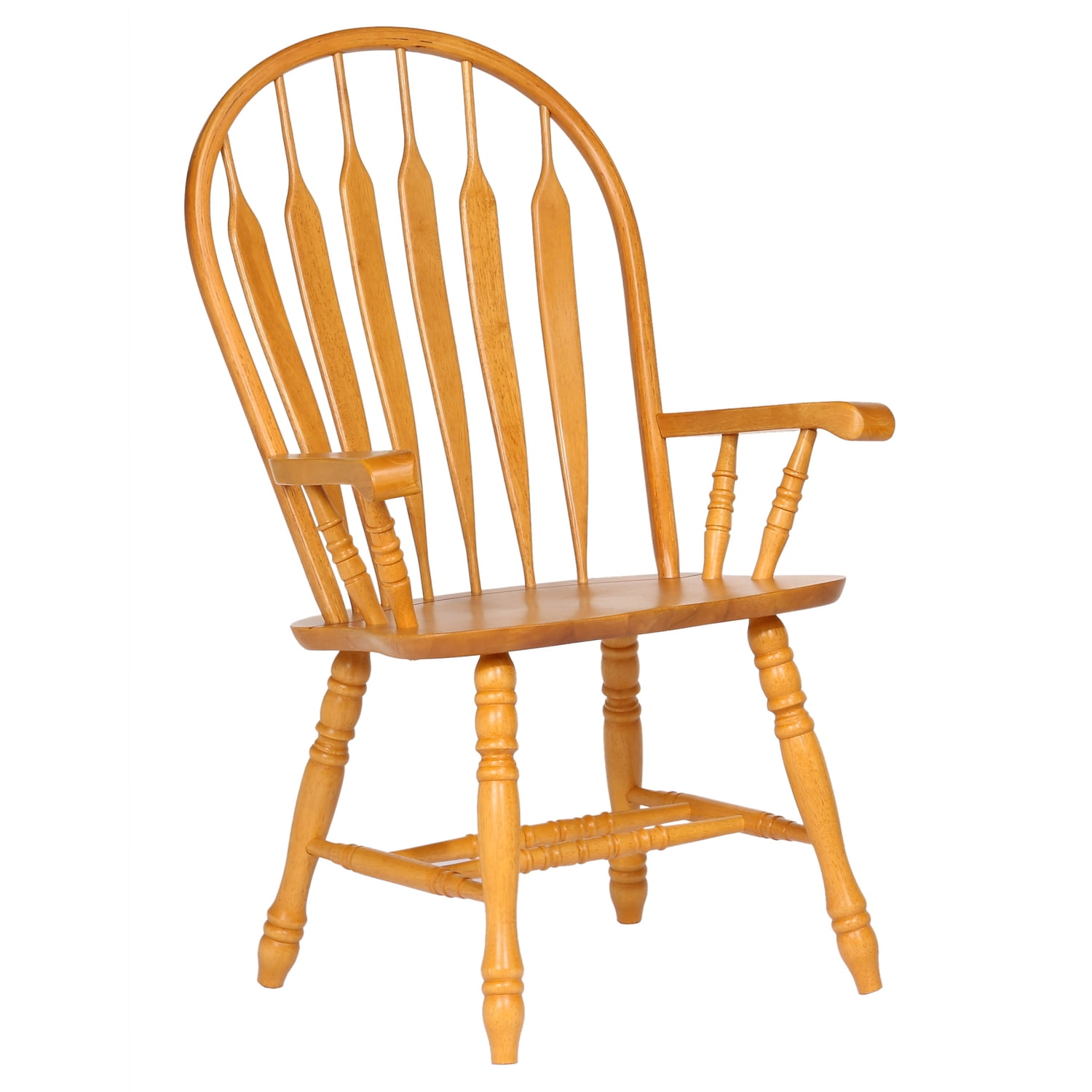 HomeStock Oak Comfort Back Retro Relaxation Dining Chair With Arms , Light Oak Solid Wood, 41"H x 24"D x 24.5"W