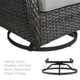 thumbnail image 5 of Pocassy  3-Piece Outdoor Swivel Bistro Set, Wicker Rocking Chairs Brown/Grey, 5 of 5