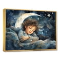 thumbnail image 2 of Designart "Haven of Childhood Memories in Blue III" People Framed Wall Art - Traditional Blue Nursery Hallway Framed Wall Art Decor, 2 of 6