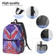 thumbnail image 5 of 17in Backpack With Pocket Adjustable Shoulder Strap Large Capacity Zipper Opening And Closing Double Pull Head Zipper For Work Travel Sports Palevioletred Moroccan Trellis Hand-Drawn Sketch_1, 5 of 8
