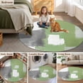 thumbnail image 5 of Round Rugs 6Ft, Sage Green Gray Round Area Rug Washable Indoor Throw Carpet, Oil Painting Abstract Modern Geometric Soft Non Slip Circle Rug for Office Cabinet Home Decor Aesthetic, 5 of 8