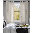 thumbnail image 3 of Farmhouse Vintage Sheer Curtains 39 Inch Length 2 Panels Set for Living Room/Bedroom, Summer Country Retro Wooden Grain Kitchen Curtains Grommet Semi-Sheer Curtains Window Treatments 27.5"x39"x2, 3 of 7