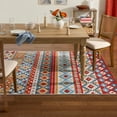 thumbnail image 2 of TOWN & COUNTRY EVERYDAY Dahlia Southwestern Stripe Indoor Outdoor Area Rug, UV Fade Resistant, High-Low Pile, Red/Mutli, 7'10"x10'2", 2 of 13